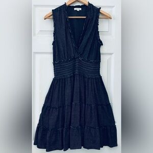 Max Studio Black Striped Midi Dress